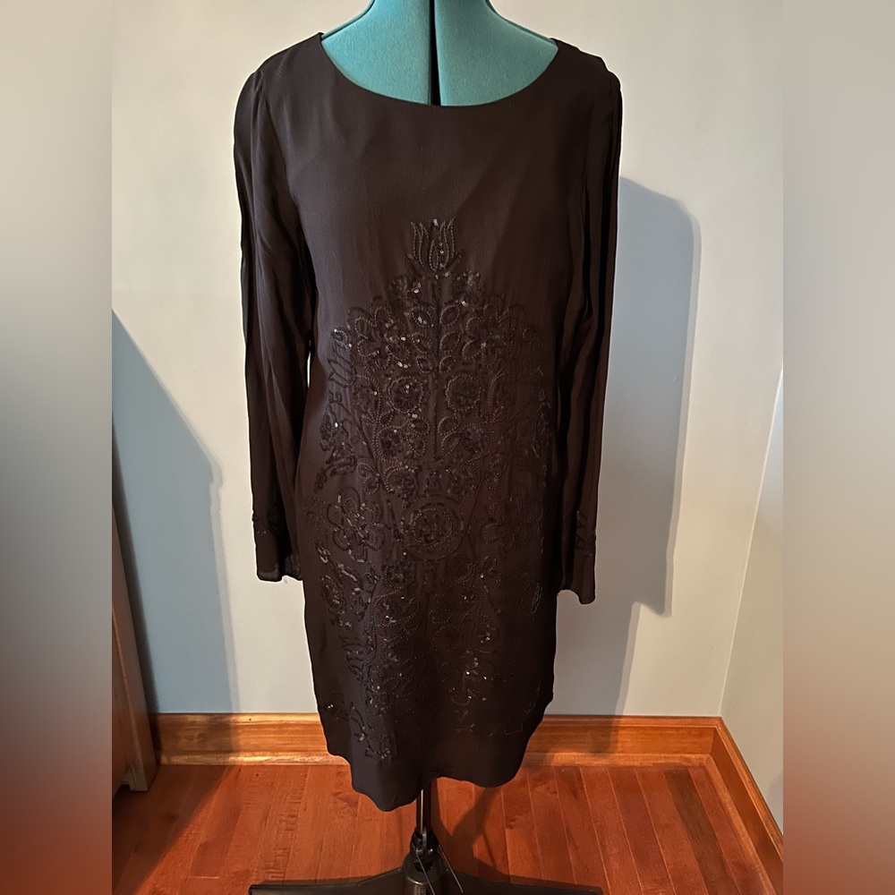 Max Studio MSSP Embroidered Sequined Black Cocktail Dress. Size 8  NWT